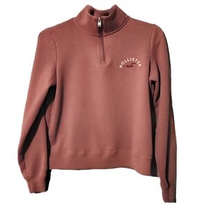 Hollister 1/4 Zip Pullover Like New Mauve/Small Warm & Soft